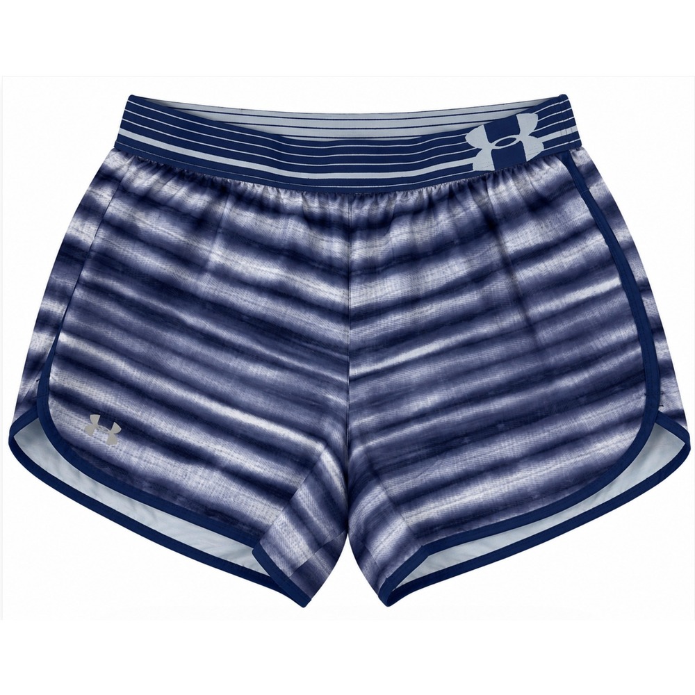 Under Armour Space Dye Running Shorts Medium Blue Blur Striped Gym Athletic